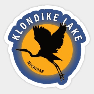 Klondike Lake in Michigan Heron Sunrise Sticker